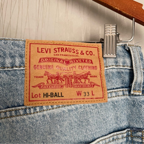 Levi’s 502 Hi-Ball Distressed Jeans Men’s W33 Tapered Streetwear Ripped Denim - Picture 8 of 14